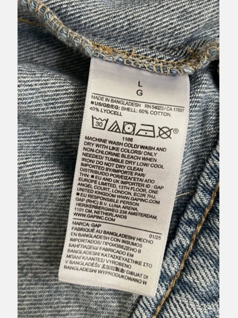 Gap Super Soft Blue Light Wash Denim Utility Jacket Size Large 744893 - Picture 9 of 10